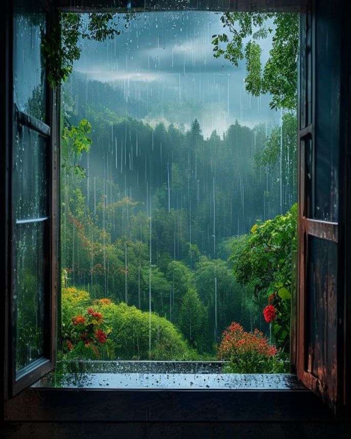Rain Window Background