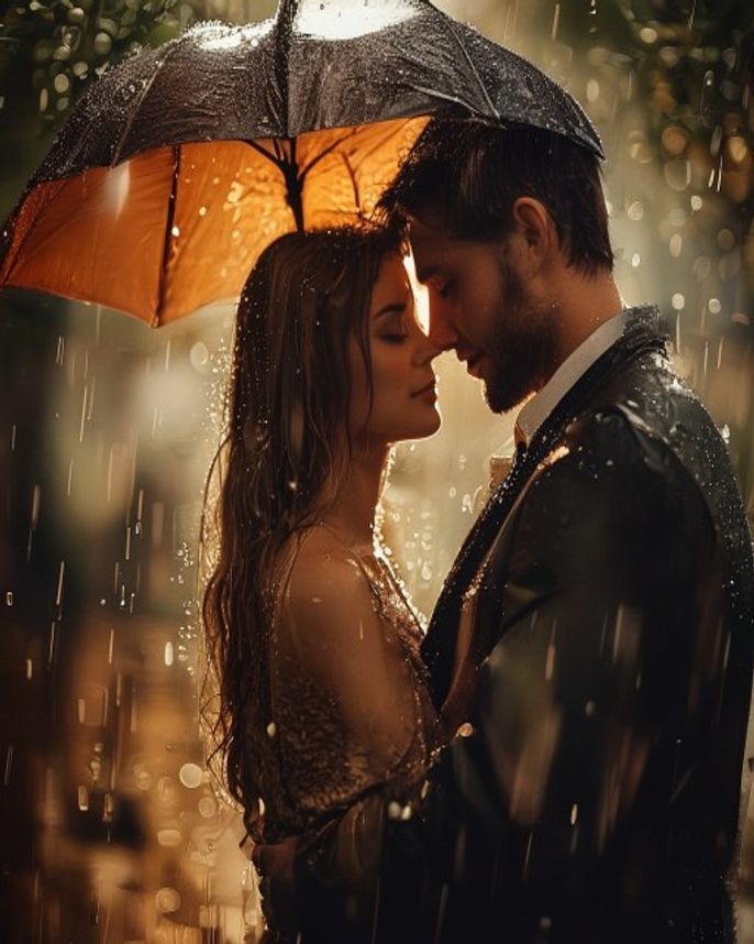 Rainy Day Couple AI Edit