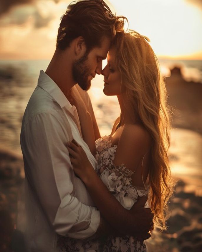Beach Couple AI Edit
