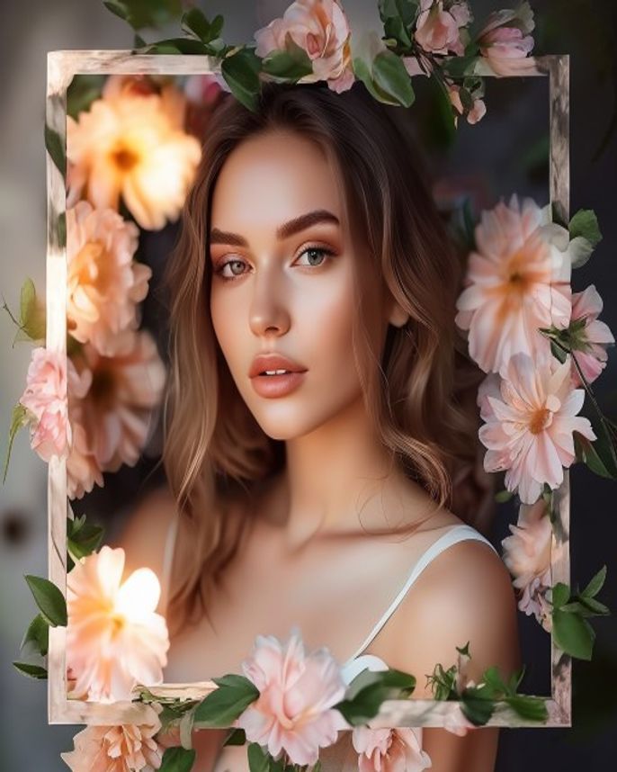 Aesthetic Flower Frame DP