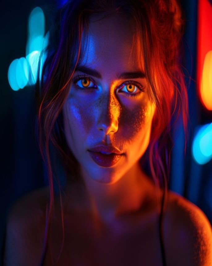 Neon Light Portrait