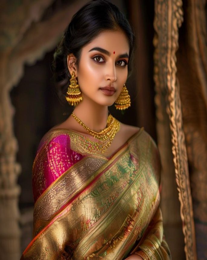 Traditional Silk Saree Look