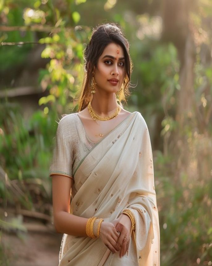 Cotton Casual Saree Look